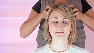 Image of client receiving Indian Head Massage