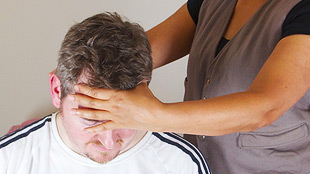Image of client recieving Indian Head Massage